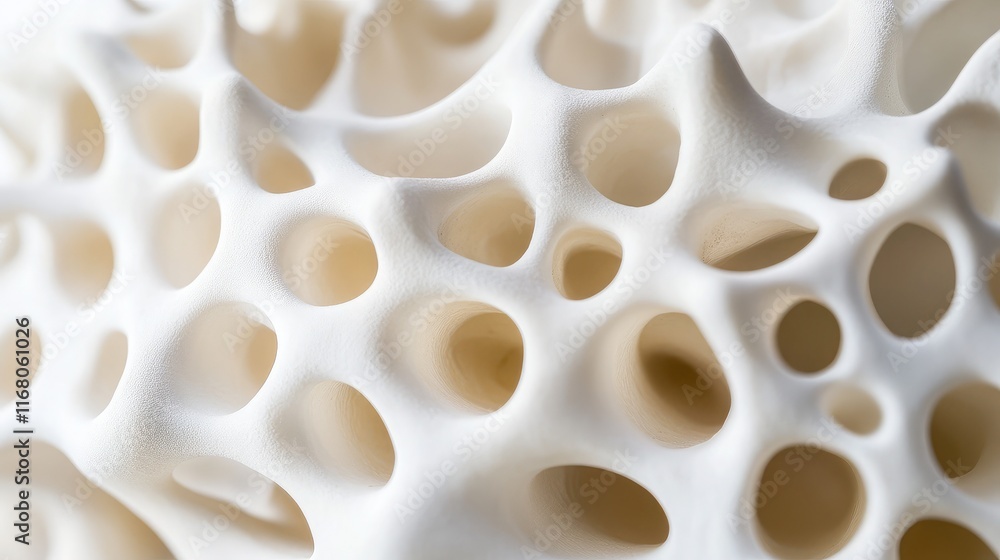 Aufkleber intricate details of a porous white structure with irregular holes and textures perfect for backgrou