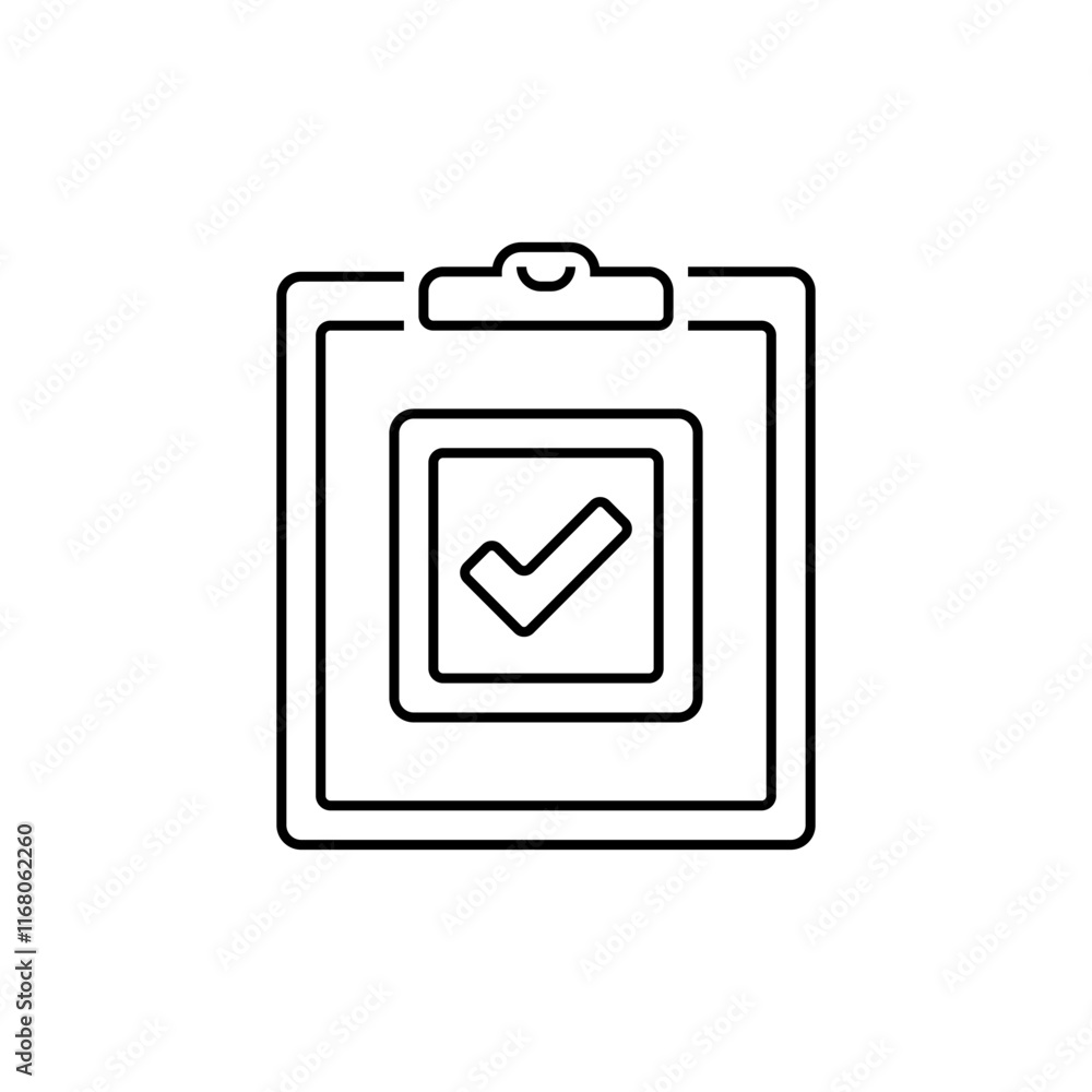 Poster clipboard checklist line icon. linear style sign for mobile concept and web design. outline vector i