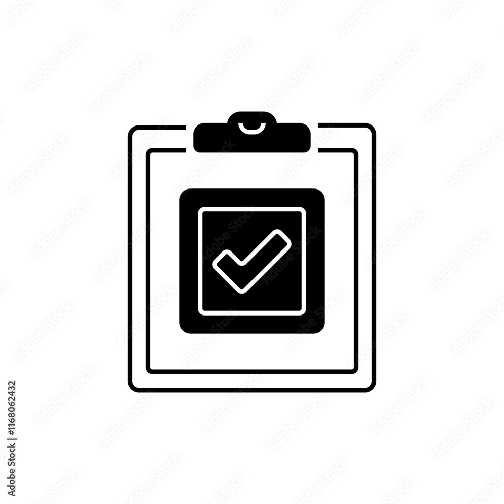 Poster clipboard checklist line icon. linear style sign for mobile concept and web design. outline vector i