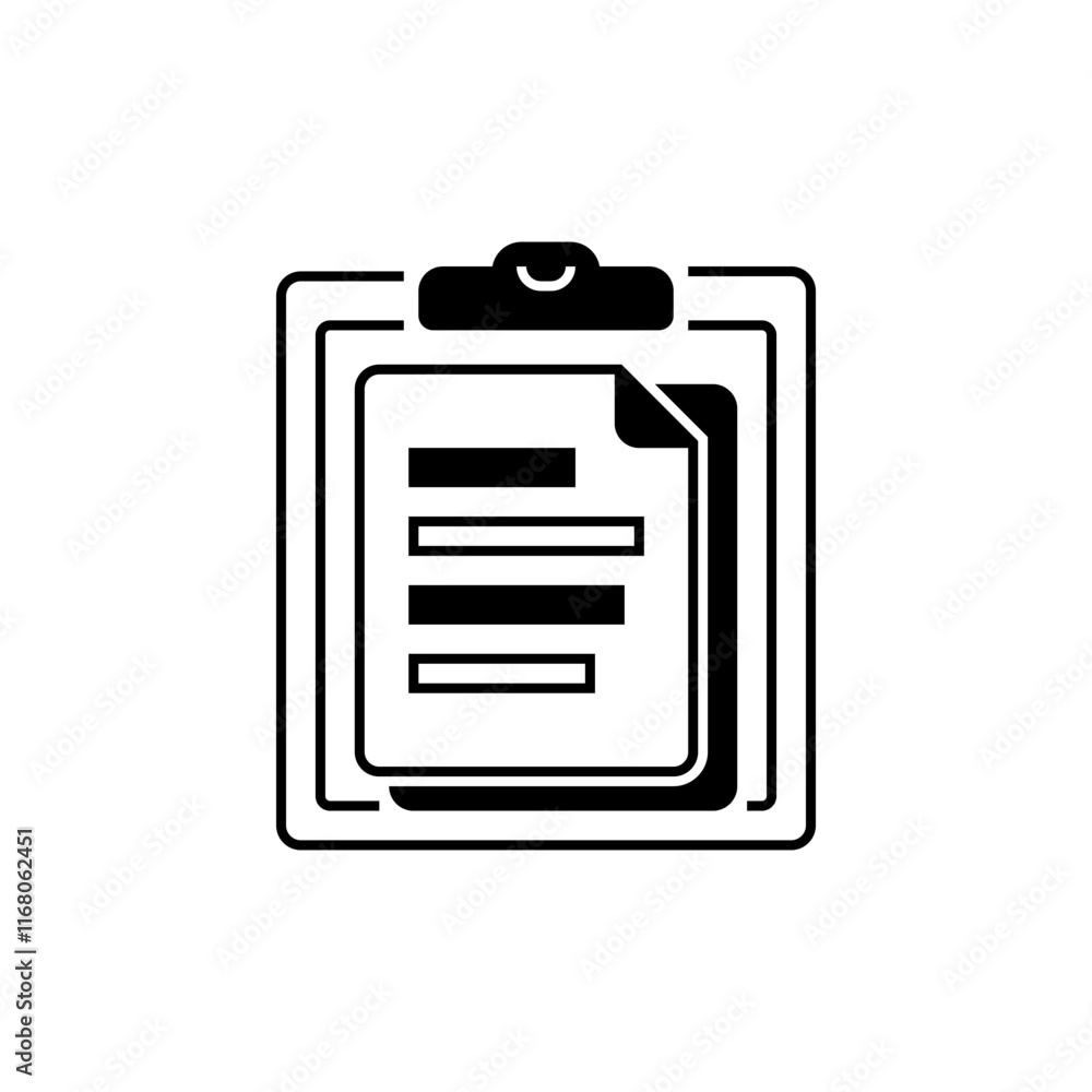 Poster clipboard with paper line icon. linear style sign for mobile concept and web design. outline vector 