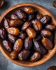 dried dates, bowl of dates, dried fruit, healthy snack, dates in bowl, fruit bowl, dried dates on table, nutritious snack, sweet dates, date fruit, table with dates, dried food, dried fruits in bowl, 