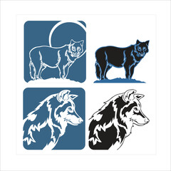 Vector illustration of a wolf in a sleek, iconic silhouette style.