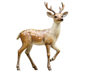 small statue of deer with detailed features and natural pose, perfect for decoration or as gift. This charming piece adds touch of nature to any space