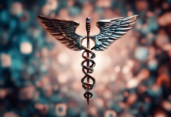 caduceus background medical concept abstract
