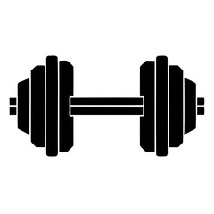 High-Quality Dumbbell Vector Illustration Black Silhouette on Clear Background