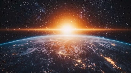 Fototapeta premium Earthrise: A Breathtaking Sunrise from Space