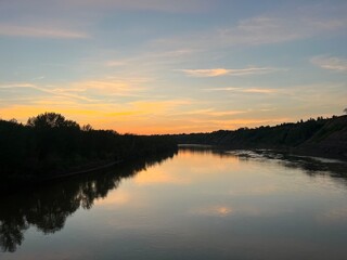 sunset over the river