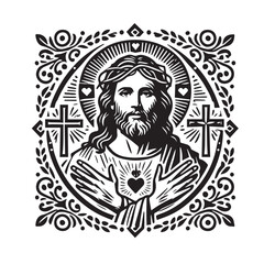 Jesus Isolated Scribble Vector Illustration