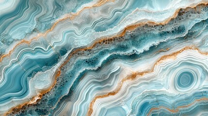 Fototapeta premium Serene Ocean Waves - Close Up of Flowing Marble Pattern in Soft Blues and Greens for a Calming Effect