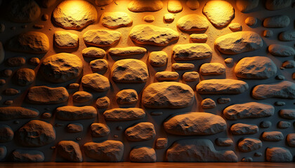 Obraz premium Rustic Stone Wall Textures with Earthy Highlights
