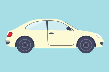 Car and vehicles transport concept. Isolated empty background vector flat style illustration side, clip, art, automobile, drive, driving, enjoyment, insurance, journey, purchase, traffic, transport, 