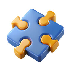 3d puzzle piece. Plastic cartoon style icon