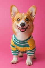cute corgi puppy wearing clothes