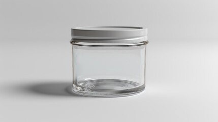 A classic clear glass jar on the beautifull empty background
