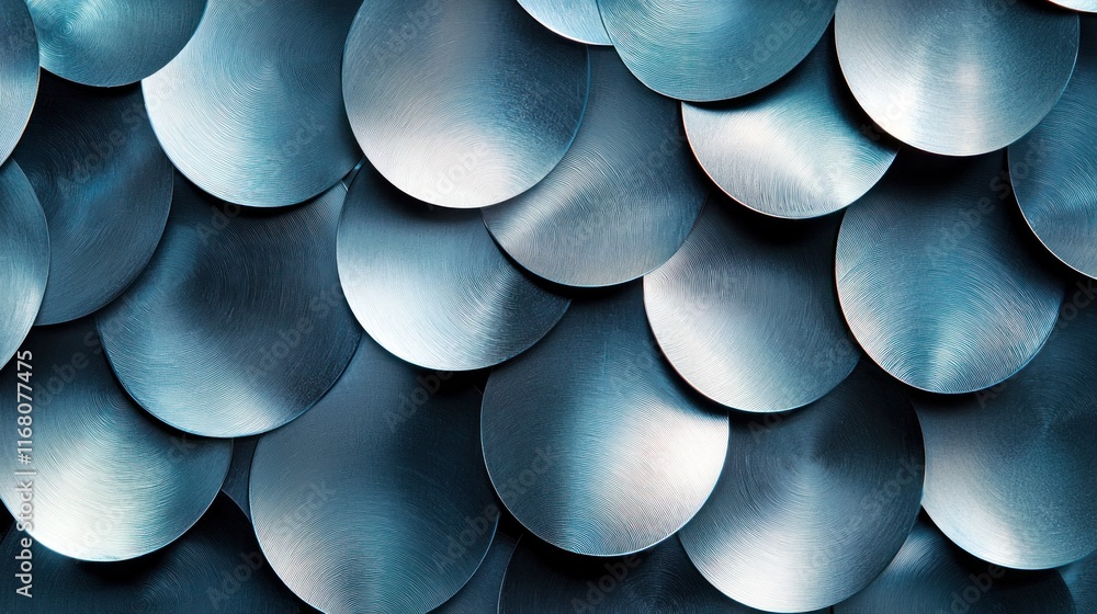 Aufkleber shimmering metallic circles abstract background with subtle gradients of silver and gray