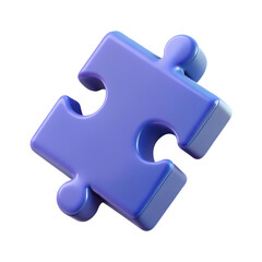 3d puzzle piece. Plastic cartoon style icon