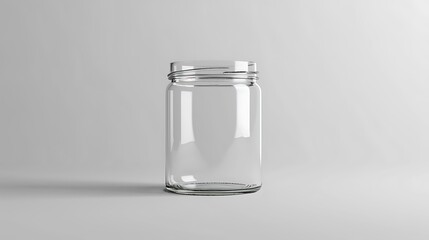 A classic clear glass jar on the beautifull empty background