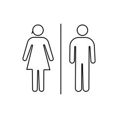 Girls and boys sign. men and women toilet icon. toilet icon sign symbol. vector illustration.