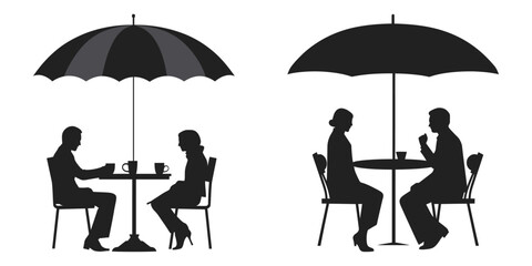 beach umbrella with chair silhouette vector