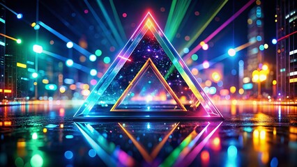 Abstract Triangle Business Infographic Night Photography - Colorful Geometric Design