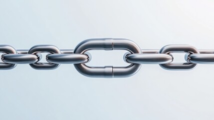 Obraz premium A close-up of a metallic chain link against a light background.