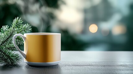 Steaming Hot Cup of Coffee in Cozy Setting