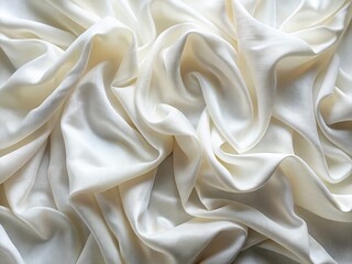 Obraz premium Abstract White Crinkled Fabric Texture Background for Food Photography