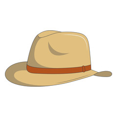 Wild West Cowboy Hat Isolated on White Background. Flat Cartoon Vector Illustration