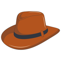 Wild West Cowboy Hat Isolated on White Background. Flat Cartoon Vector Illustration