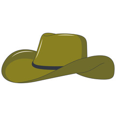 Wild West Cowboy Hat Isolated on White Background. Flat Cartoon Vector Illustration
