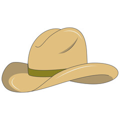 Wild West Cowboy Hat Isolated on White Background. Flat Cartoon Vector Illustration