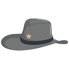 Wild West Cowboy Hat Isolated on White Background. Flat Cartoon Vector Illustration