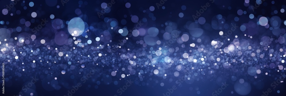 Poster indigo glitter bokeh background design for creative projects and elegant wallpapers featuring soft l