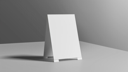 Plain white vertical calendar style tent card table talker ads poster print side way