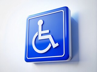 Accessible Sign: White Background Stock Photo - ADA Compliant Disability Symbol