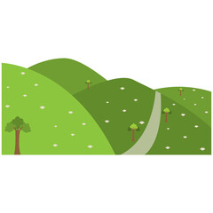 Fototapeta premium Field Green Hills. Wave Green Hills Illustration.