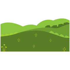 Field Green Hills. Wave Green Hills Illustration.