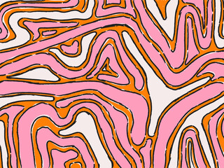 Abstract waves,, swirled brush strokes liquid background pattern vector illustration. Design for packaging, wall paper and banner.