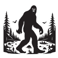 Bigfoot  vector silhouette vector