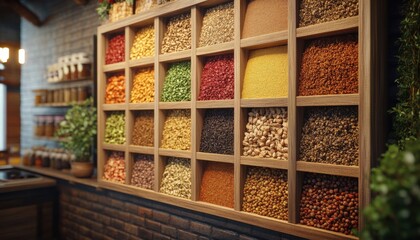 A Rustic Display of Spices on Aged Wood, Creating a Cozy and Earthy Ambiance, Perfect for Your Kitchen or Restaurant Decor