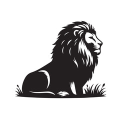 Fototapeta premium Lion vector silhouette vector black color silhouette