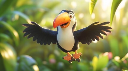 Fototapeta premium Toucan Childish Bird Vector Illustration.