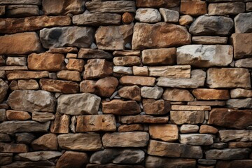 Fototapeta premium Textured Stone Wall Background in Raw Earthy Tones, Capturing the Chaos of Natural Stone Formation with a Unique Artistic Style