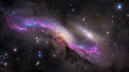 Fototapeta premium Nebulas and galaxies in space. Abstract Universe Background.Abstract Wallpaper of Universe and Galaxy
