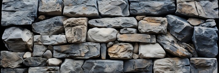 Raw Stone Wall with Textured Surface and Chaotic Arrangement Showcasing Unique Patterns and Natural Beauty for Artistic Inspirations