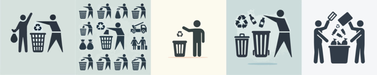 vector collection of someone throwing rubbish in its place
