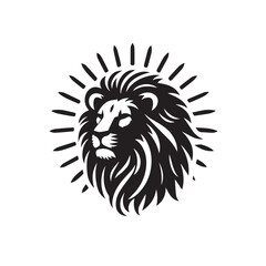 Fototapeta premium Lion vector silhouette vector black color silhouette
