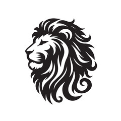 Fototapeta premium Lion vector silhouette vector black color silhouette
