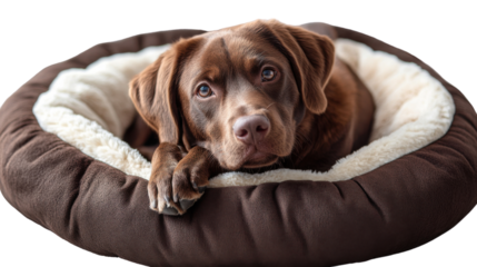 chocolate labrador retriever puppy isolated on white background