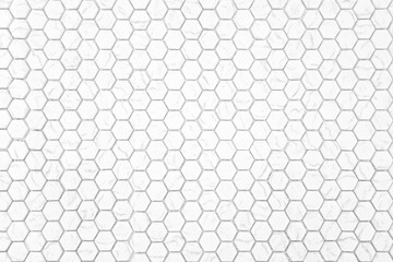 White Marble Hexagon Tiles Wall for Background.